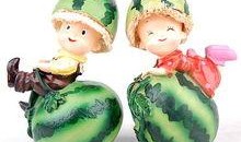 吃瓜群众树脂摆件